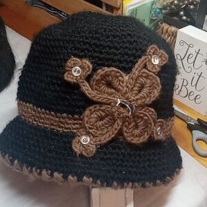 Chrohet flower hat women's